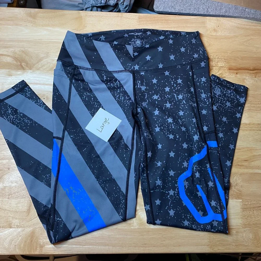 Feed Me Fight Me - FMFM Leggings - Large - Blue Line NWoT - Picture 1 of 1